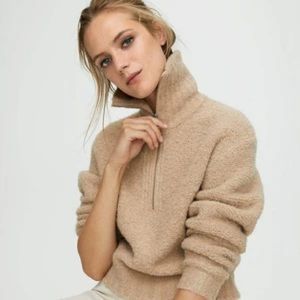 Aritzia Wilfred XS Gwenyth cropper quarter-zip sweater